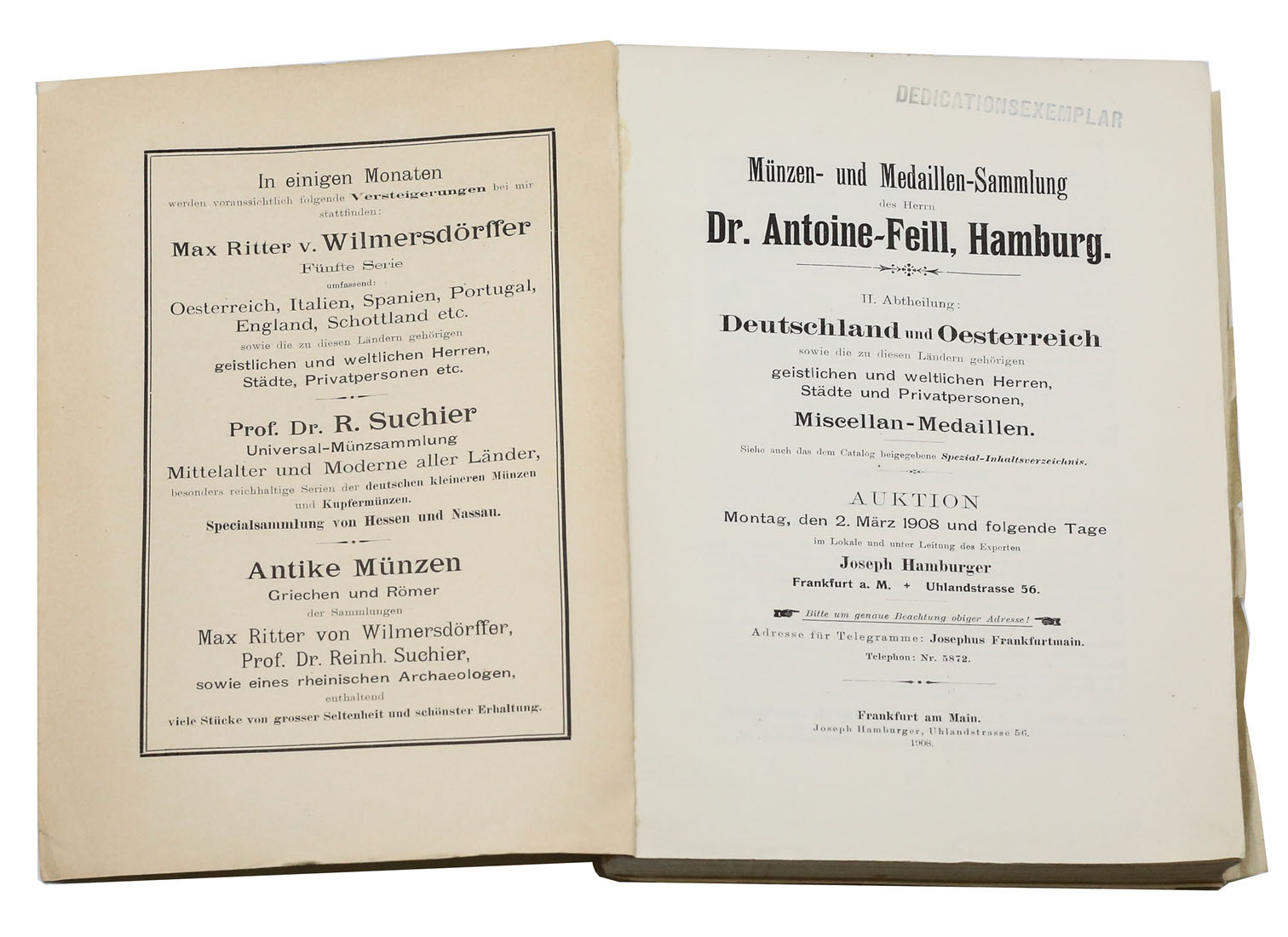 Katalog aukcyjny Joseph Hamburger, Münzen und Medaillen - Sammlung Dr. Antoine-Feill cz. II